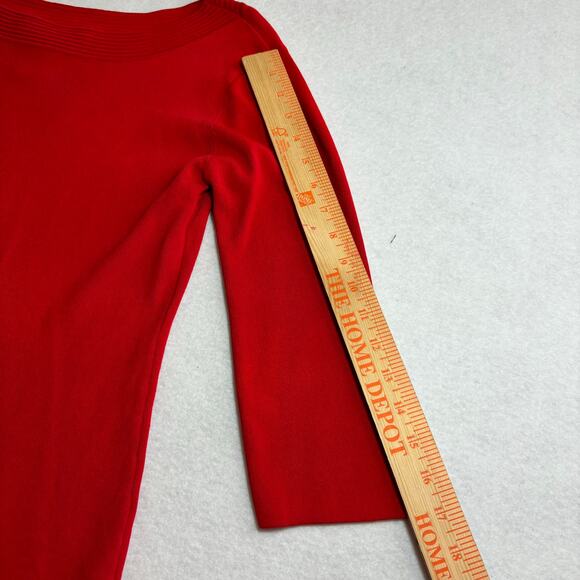 J.A.C. Women's Dressy Top Deep Red size Large Nylon Viscose Blend RN 88664 - Picture 3 of 7